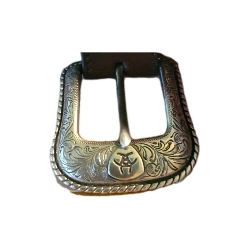 Ariat Belt Men's 32 Western Leather Belts Embossed Cowboy Rodeo NWOT